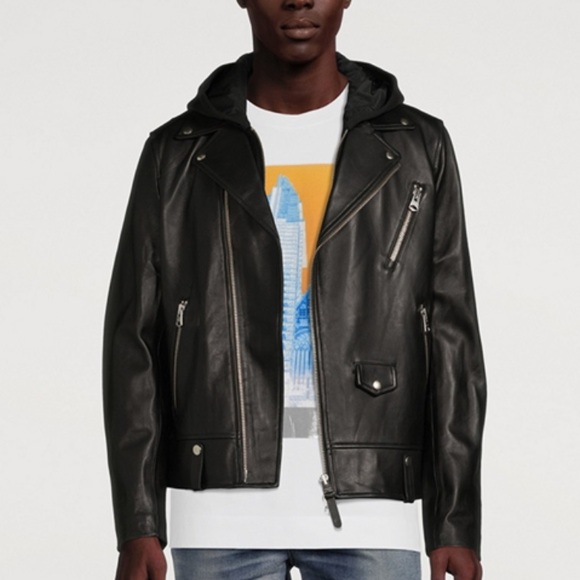 Men’s Mackage leather biker jacket - Picture 1 of 16